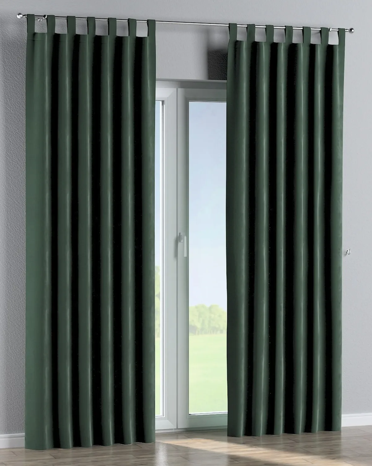 Schlaufenschal Farbe grün Stoff glänzend, samt de Dekoria – photo du produit