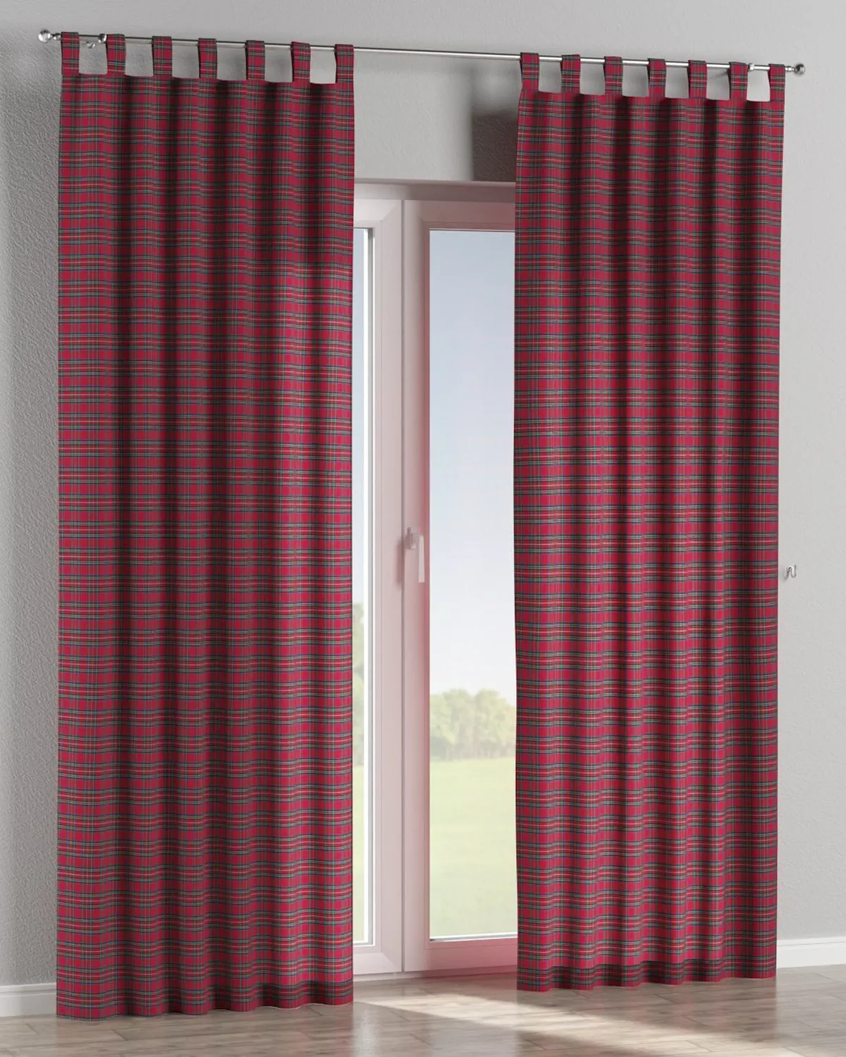 Schlaufenschal Farbe rot Stoff gemustert de Dekoria – photo du produit