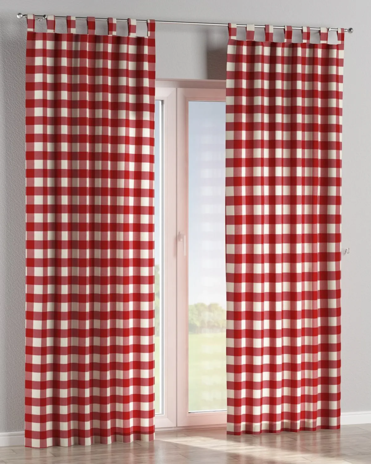 Schlaufenschal Farbe rot Stoff gemustert de Dekoria – photo du produit