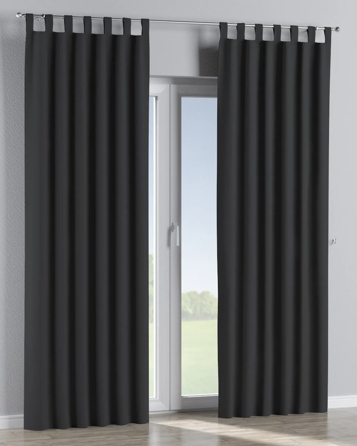 Schlaufenschal Farbe schwarz Stoff verdunkelnd de Dekoria – photo du produit