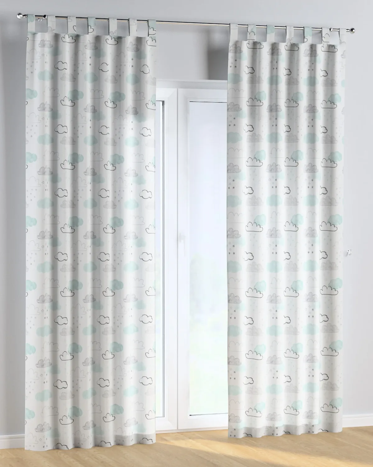 Schlaufenschal Farbe weiß Stoff gemustert de Dekoria – photo du produit