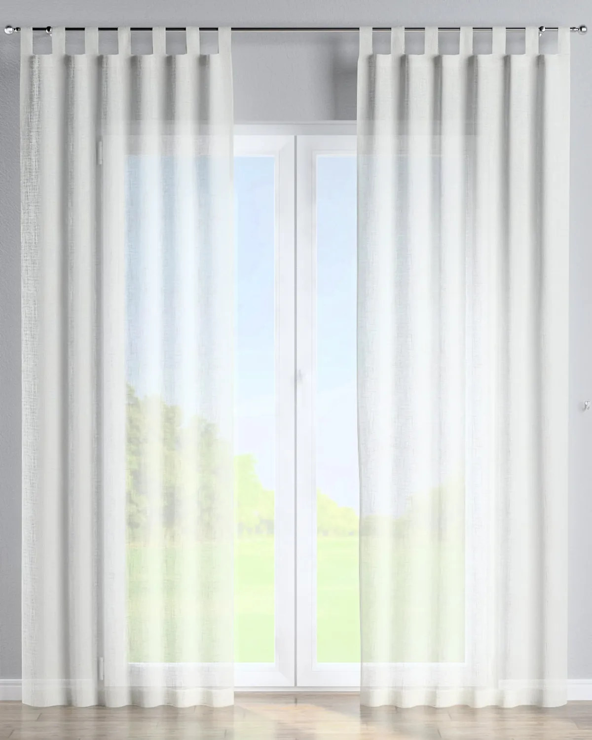 Schlaufenschal Farbe weiß Stoff halbtransparent, glänzend, strukturiert de Dekoria – photo du produit