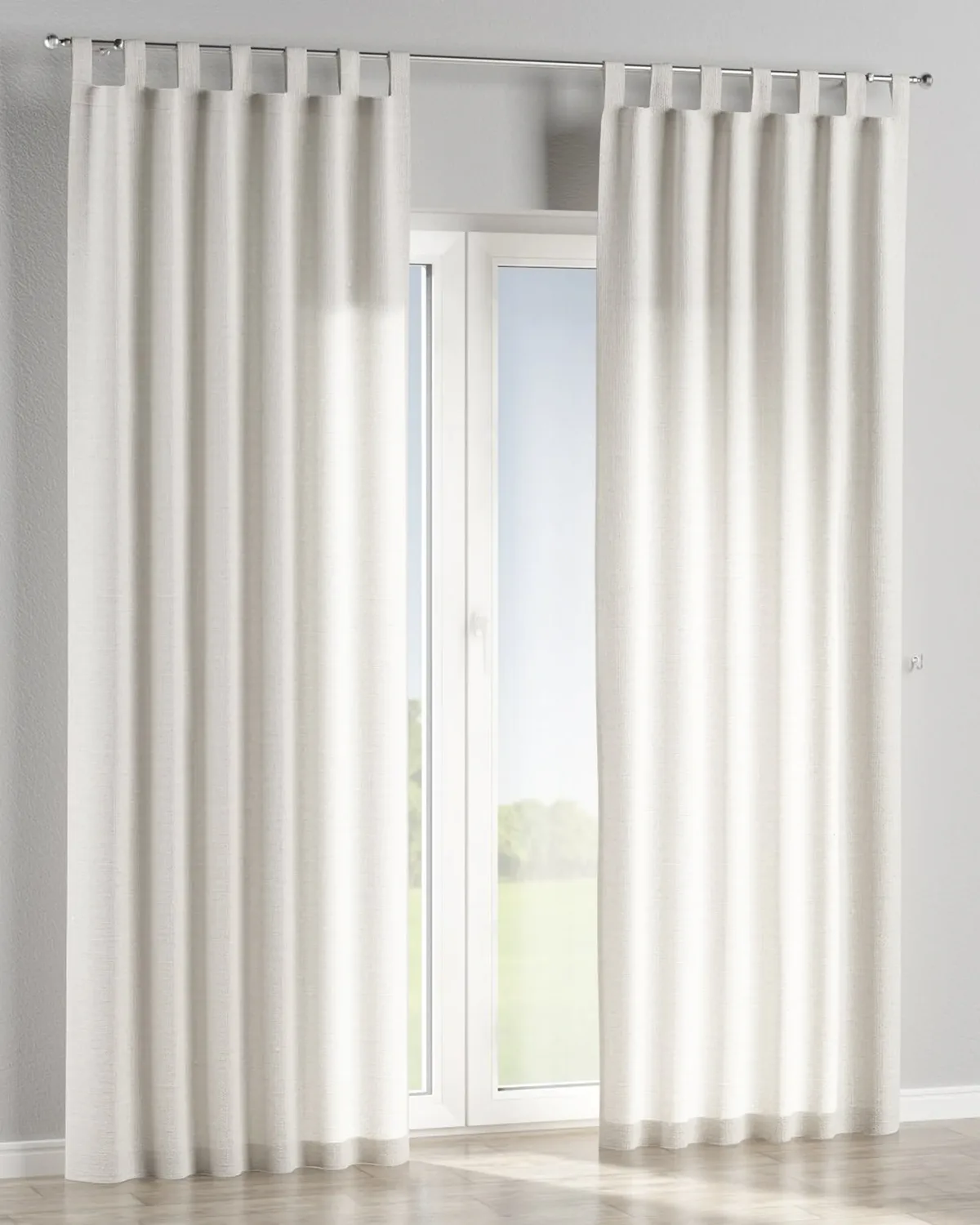 Schlaufenschal Farbe weiß Stoff halbtransparent, strukturiert, aus leinen de Dekoria – photo du produit
