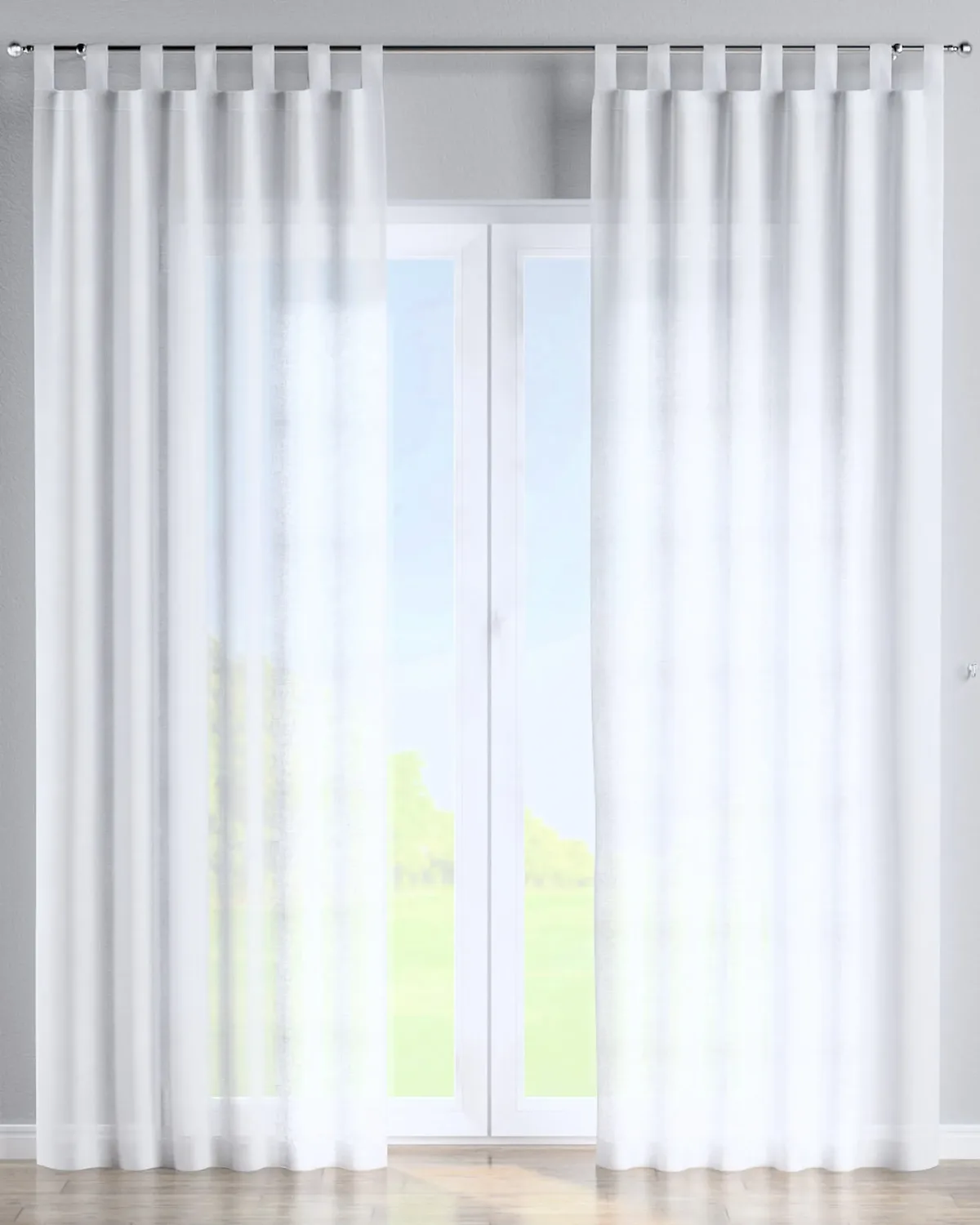 Schlaufenschal Farbe weiß Stoff halbtransparent, strukturiert de Dekoria – photo du produit