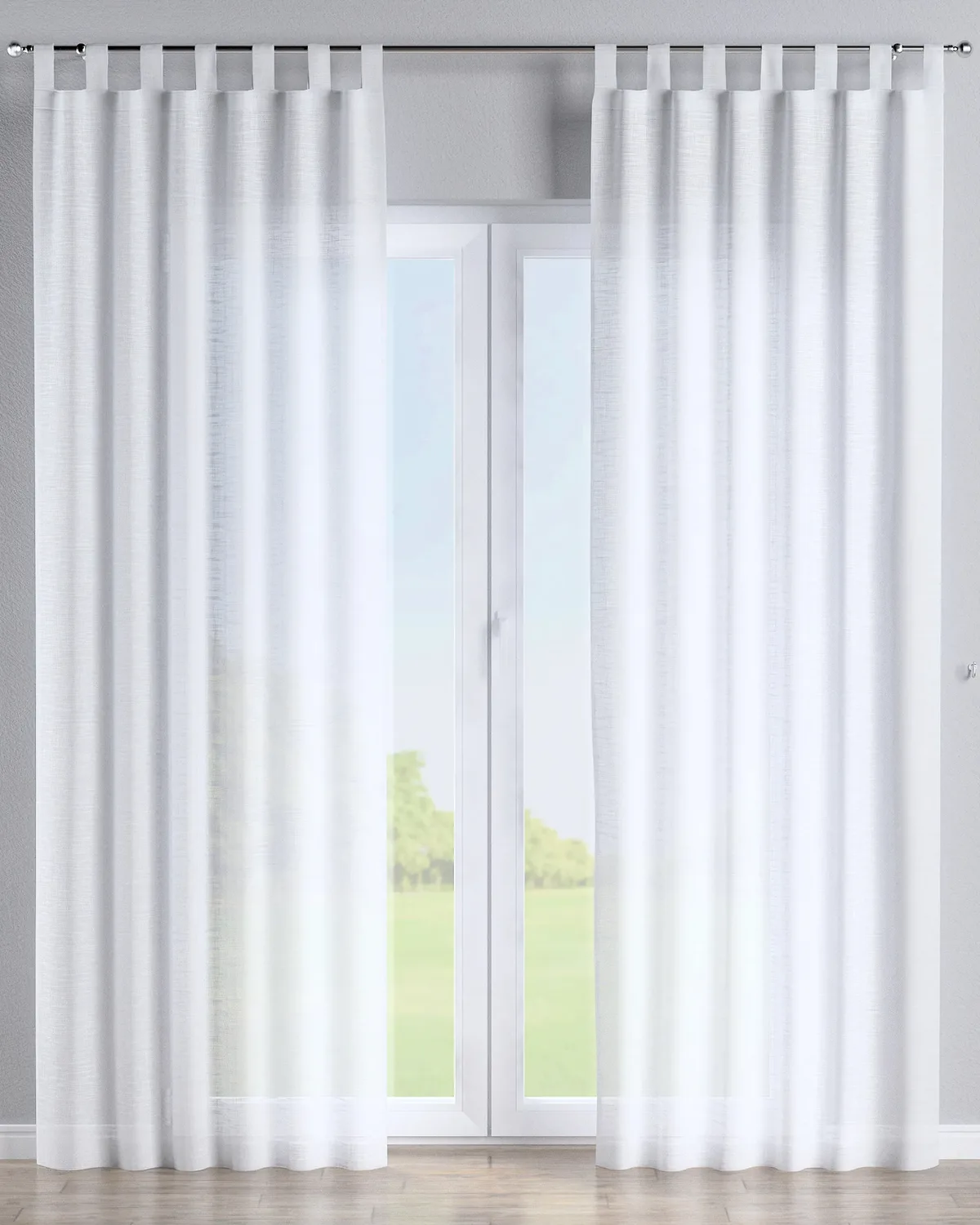 Schlaufenschal Farbe weiß Stoff halbtransparent, strukturiert de Dekoria – photo du produit