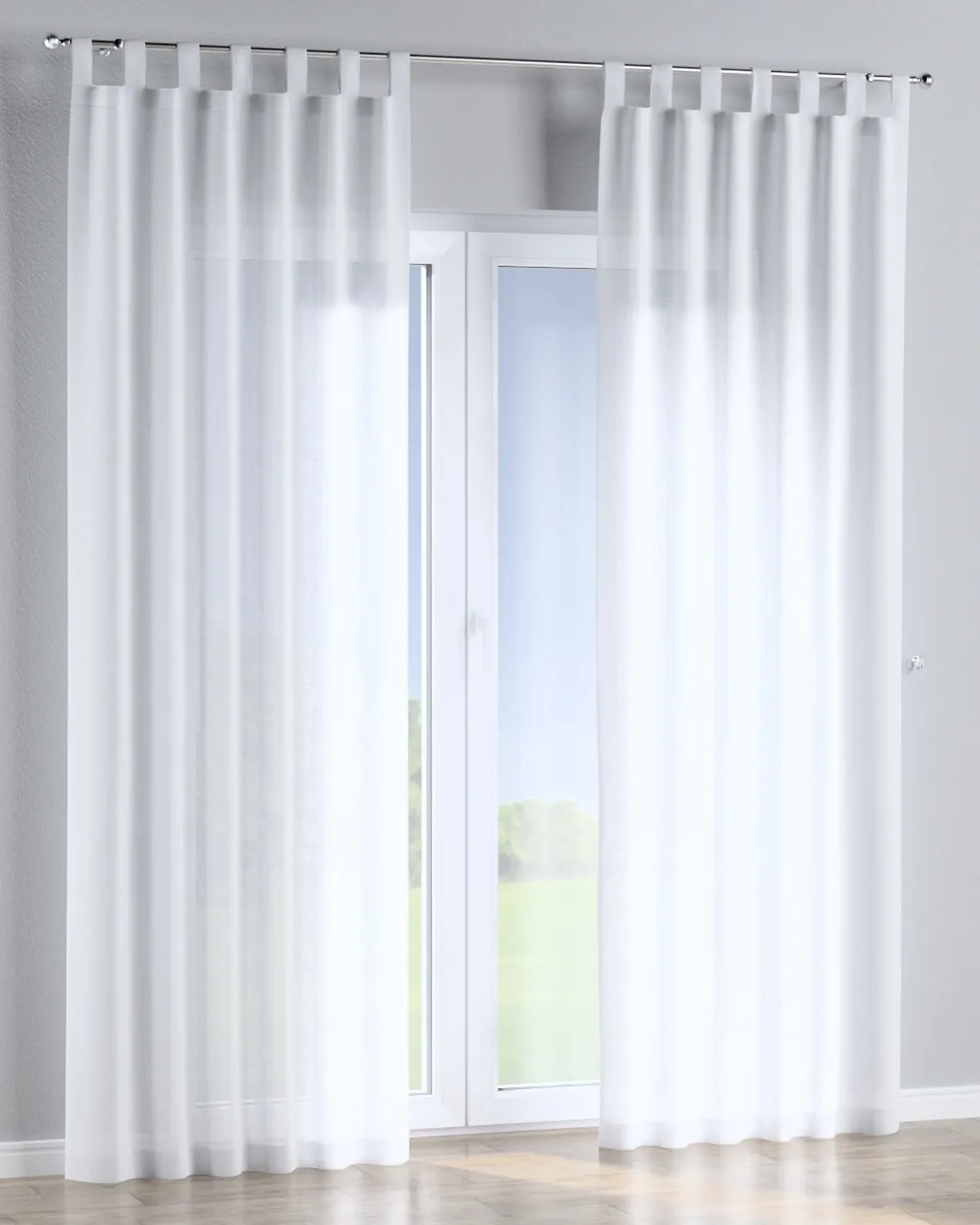 Schlaufenschal Farbe weiß Stoff halbtransparent, strukturiert de Dekoria – photo du produit