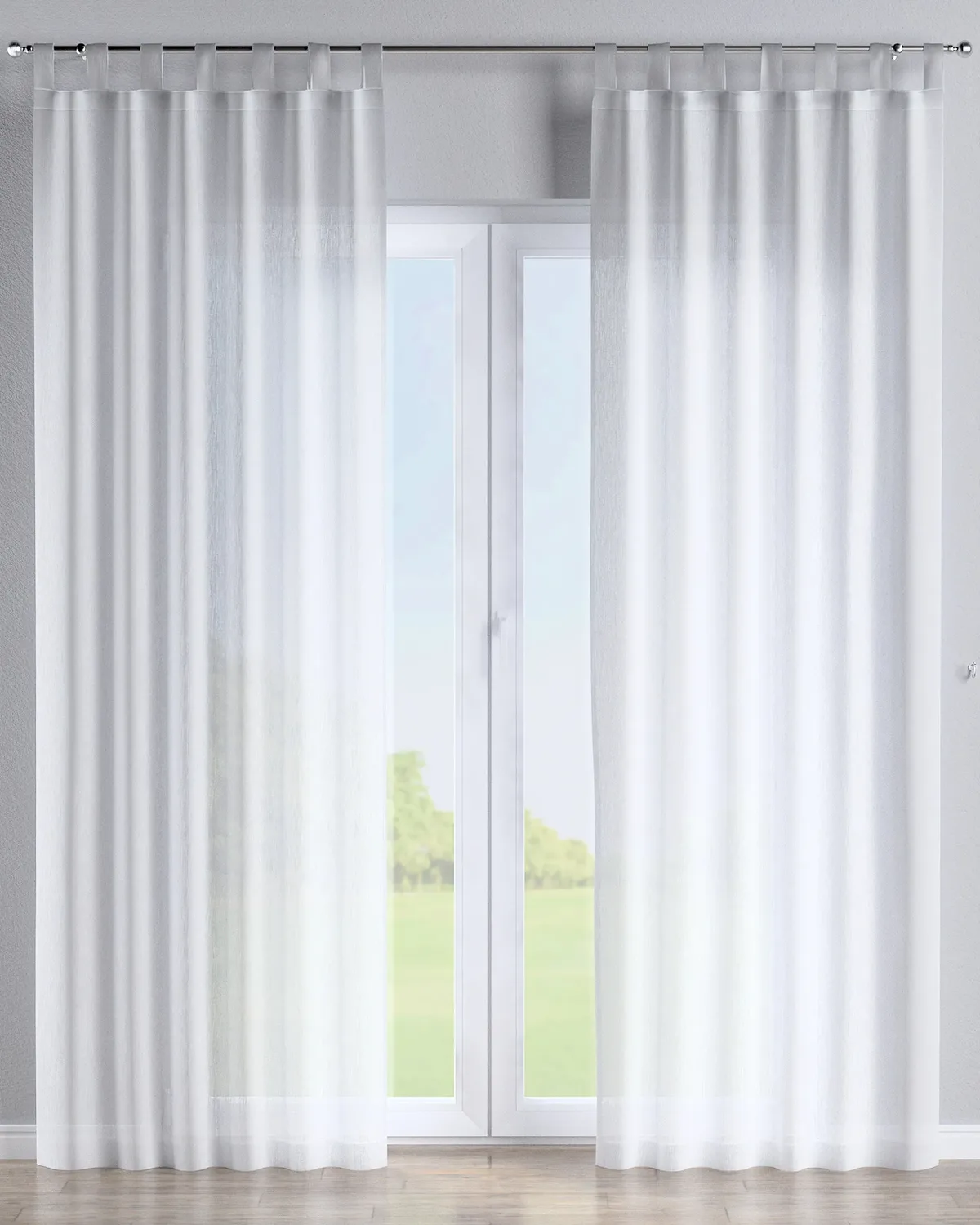 Schlaufenschal Farbe weiß Stoff halbtransparent, strukturiert de Dekoria – photo du produit