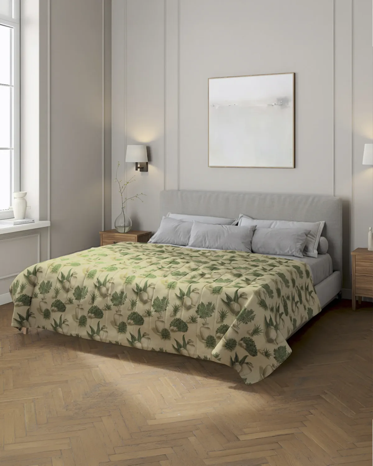 Tagesdecke mit Streifen-Steppung Farbe beige Stoff strukturiert, gemustert van Dekoria – productfoto