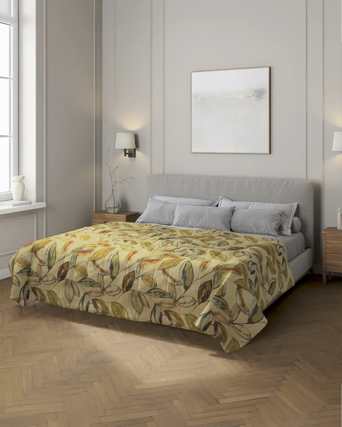 Tagesdecke mit Streifen-Steppung Farbe beige Stoff strukturiert, gemustert van Dekoria – productfoto