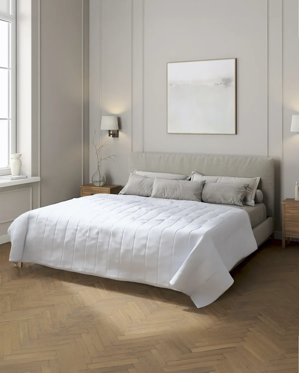 Tagesdecke mit Streifen-Steppung Farbe blau van Dekoria – productfoto
