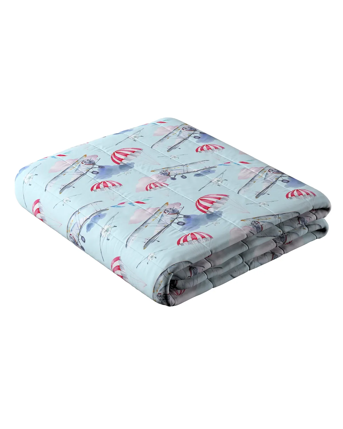 Tagesdecke mit Streifen-Steppung Farbe blau Stoff gemustert van Dekoria – productfoto