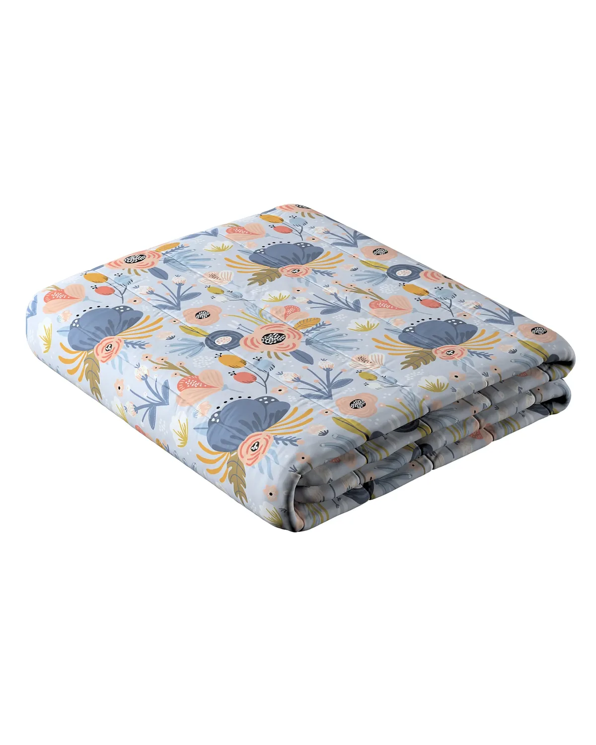 Tagesdecke mit Streifen-Steppung Farbe blau Stoff gemustert van Dekoria – productfoto