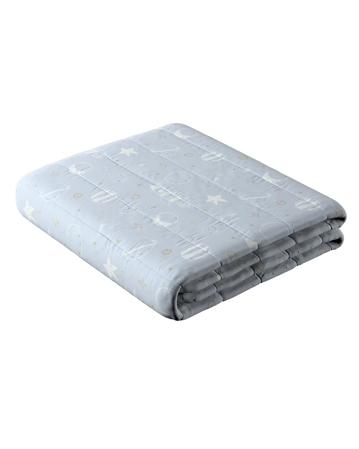 Tagesdecke mit Streifen-Steppung Farbe blau Stoff gemustert van Dekoria – productfoto
