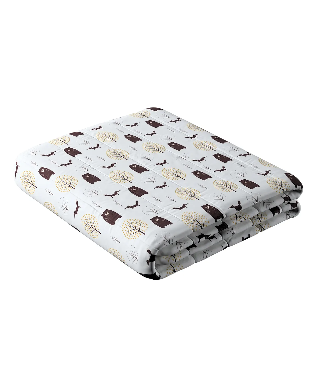 Tagesdecke mit Streifen-Steppung Farbe braun Stoff gemustert van Dekoria – productfoto