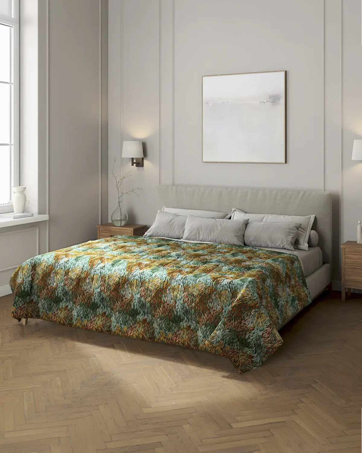 Tagesdecke mit Streifen-Steppung Farbe bunt Stoff strukturiert, gemustert van Dekoria – productfoto