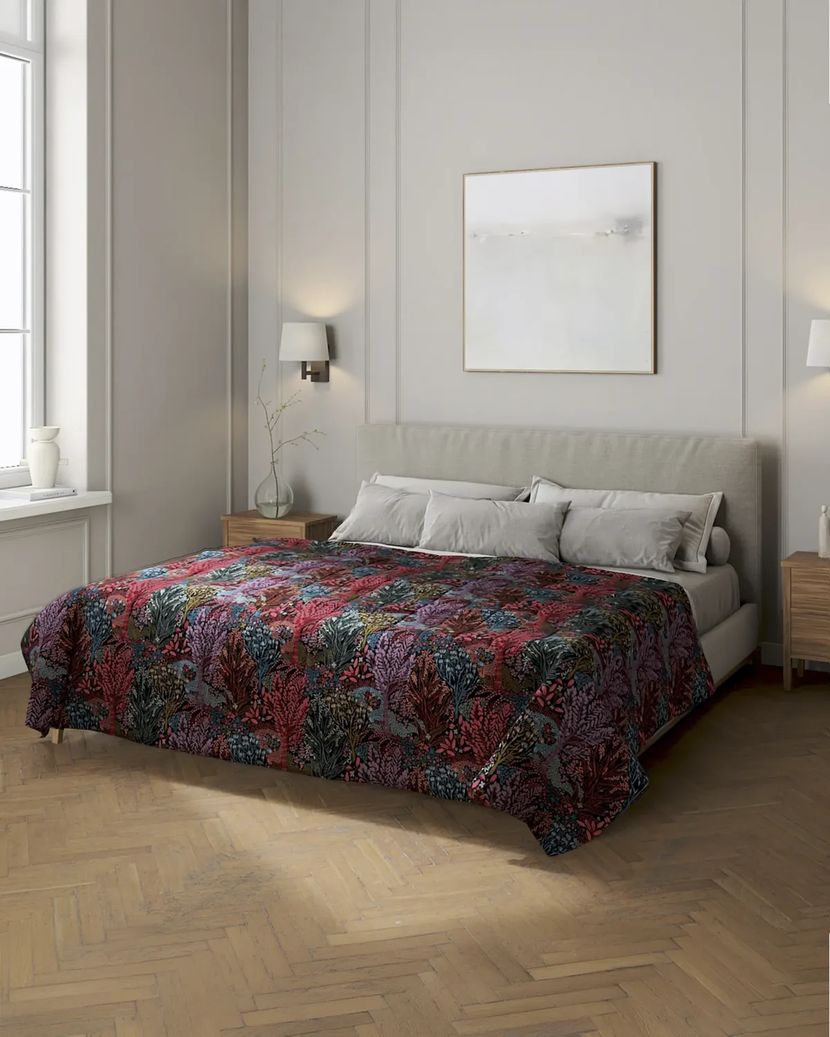 Tagesdecke mit Streifen-Steppung Farbe bunt Stoff strukturiert, gemustert van Dekoria – productfoto