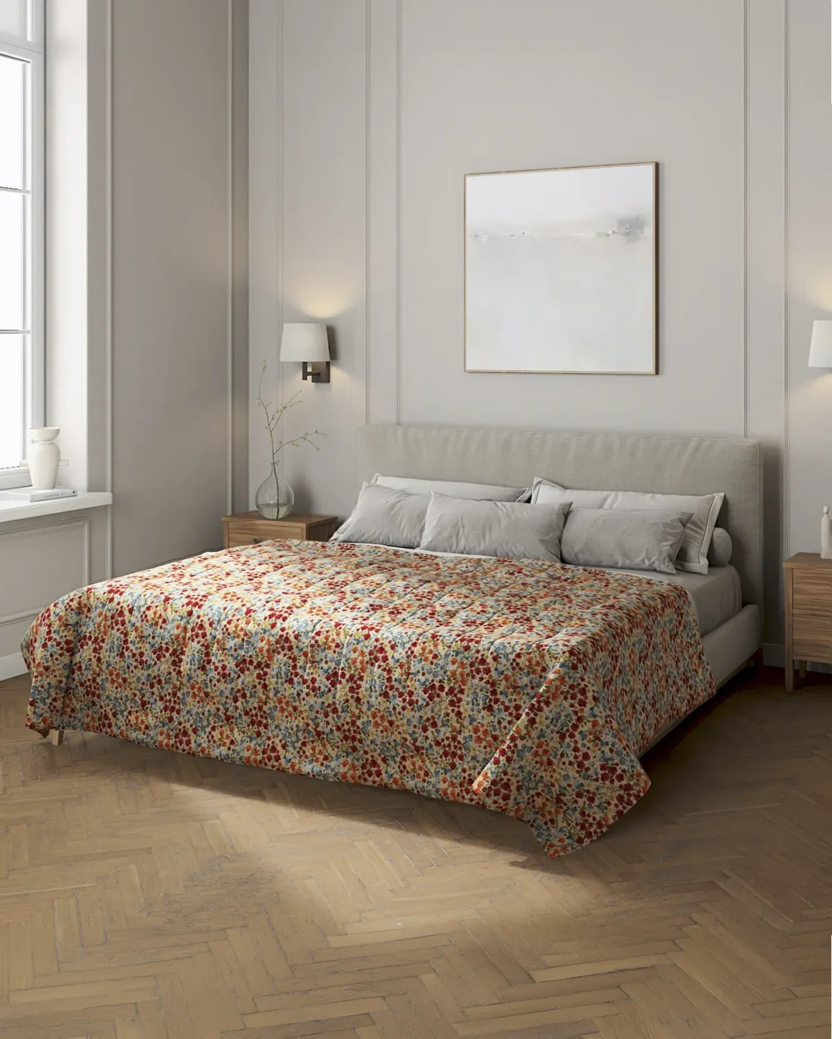Tagesdecke mit Streifen-Steppung Farbe bunt Stoff strukturiert, gemustert van Dekoria – productfoto