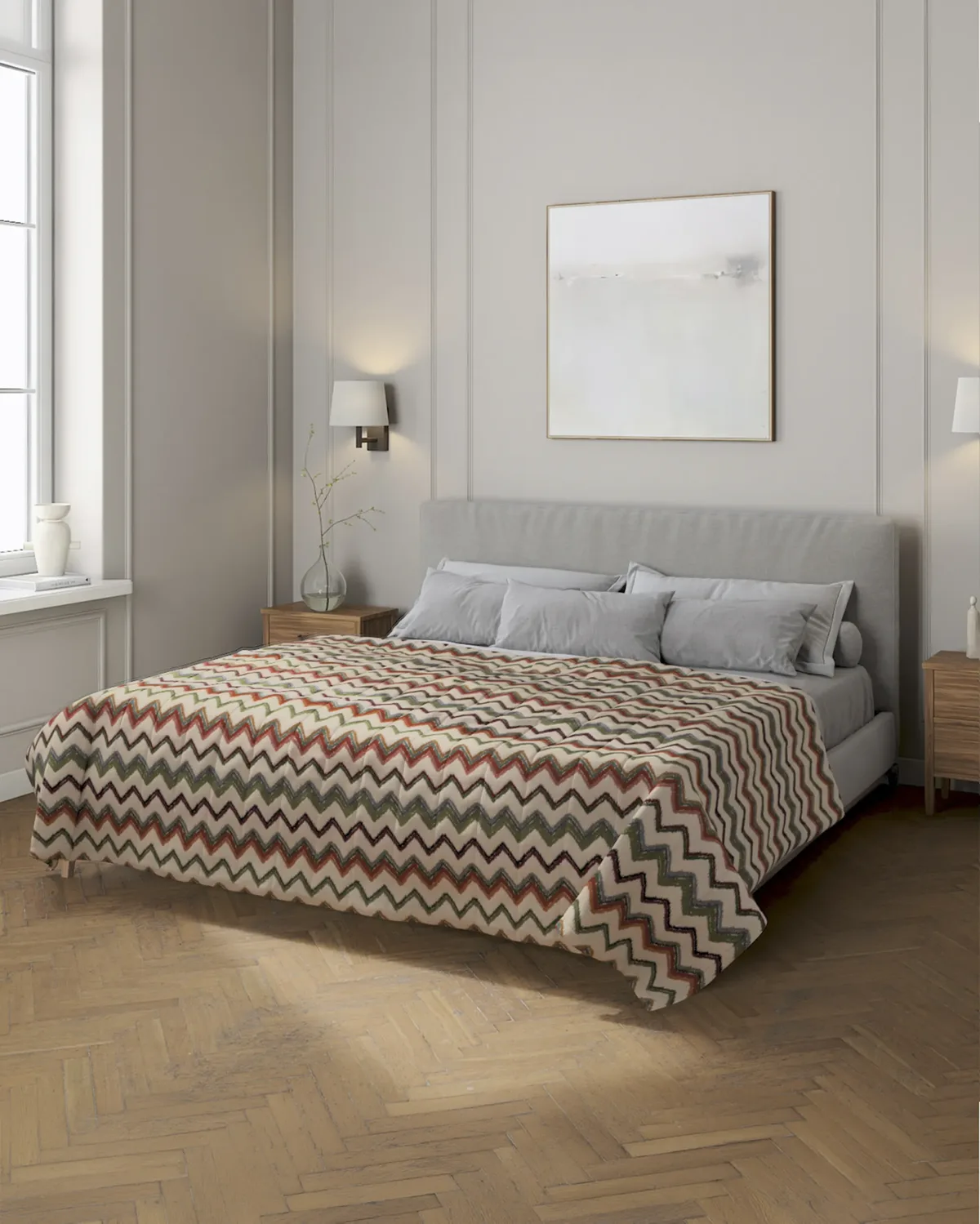 Tagesdecke mit Streifen-Steppung Farbe bunt Stoff strukturiert, gemustert van Dekoria – productfoto