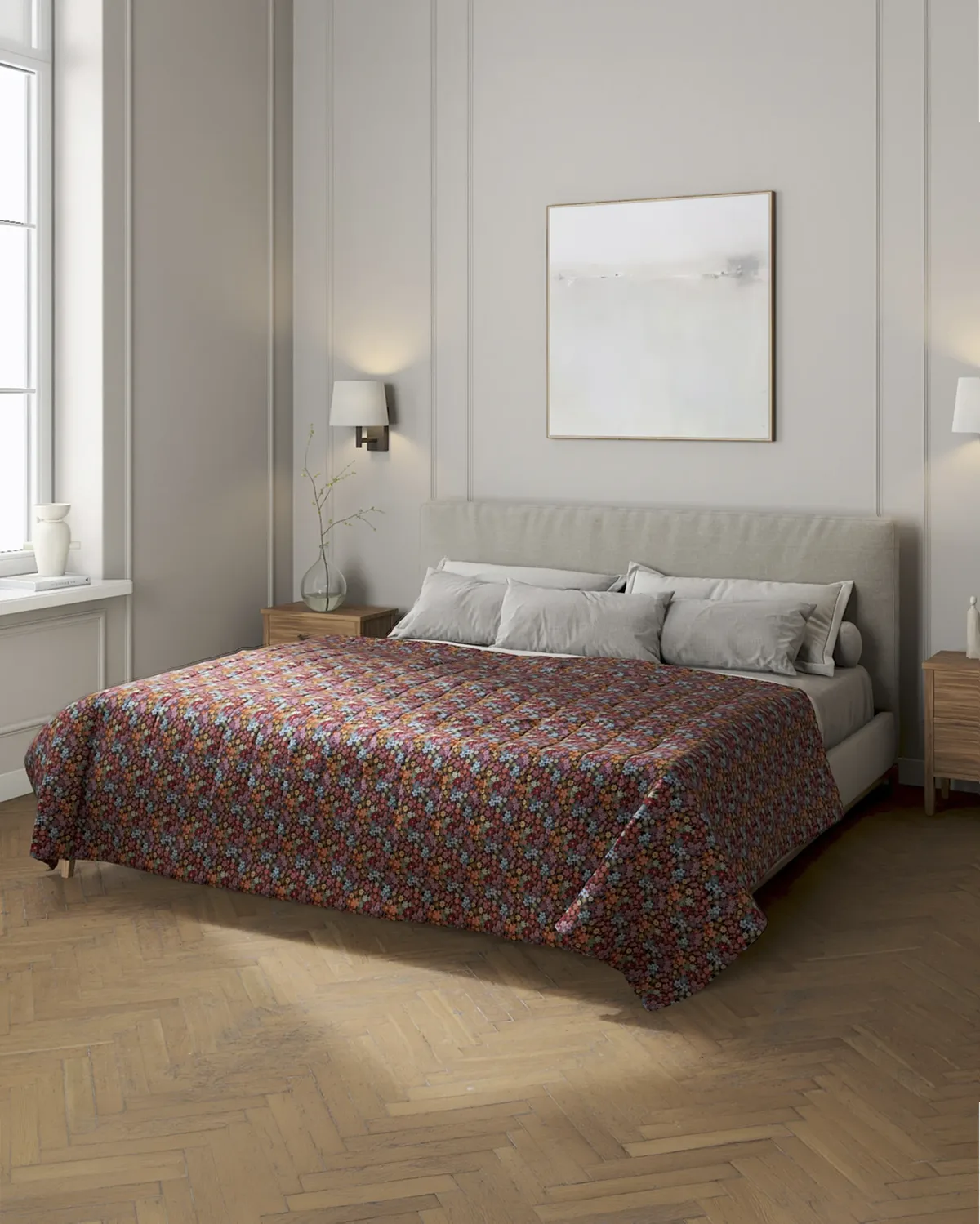 Tagesdecke mit Streifen-Steppung Farbe bunt Stoff strukturiert, gemustert van Dekoria – productfoto