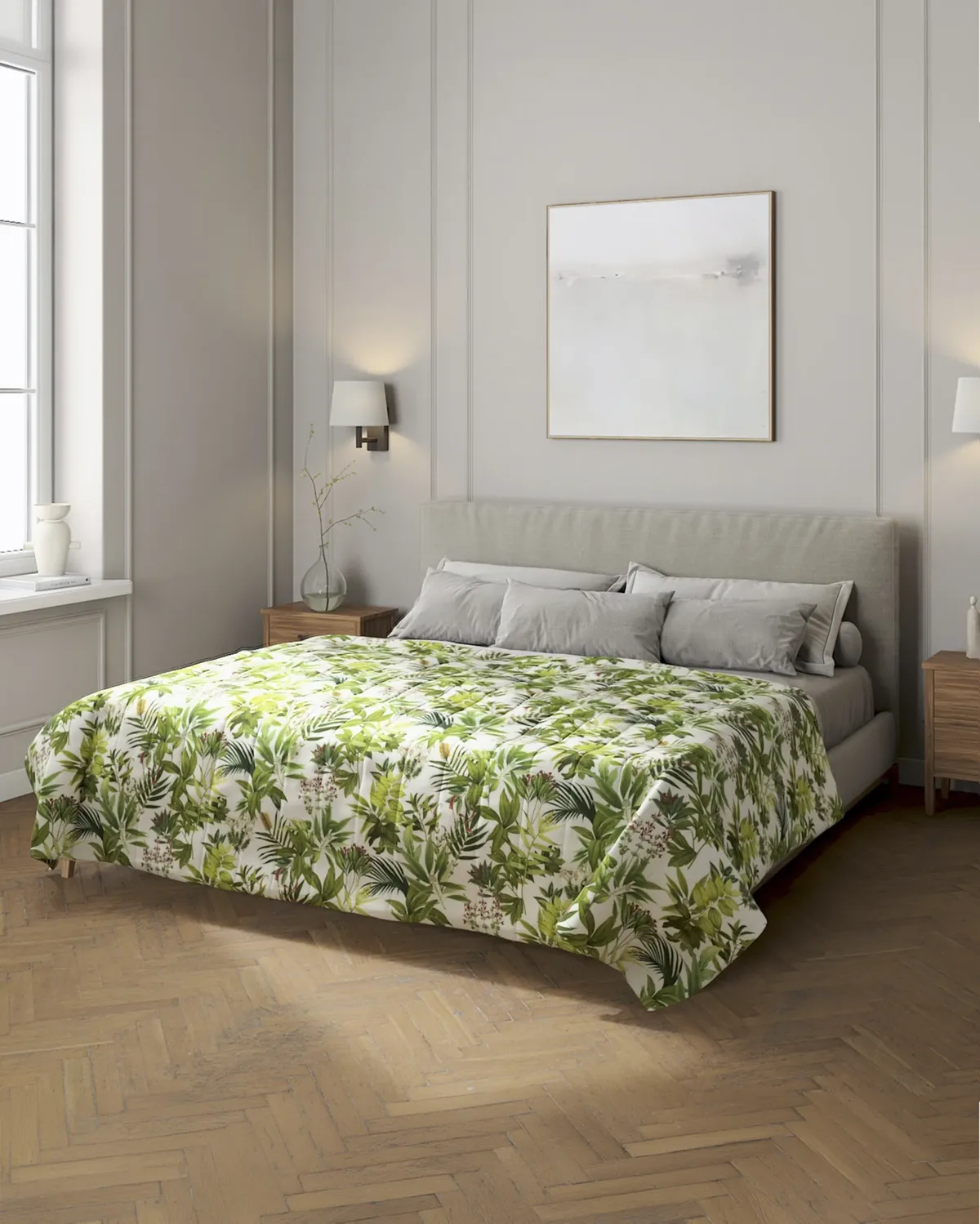 Tagesdecke mit Streifen-Steppung Farbe grün Stoff gemustert van Dekoria – productfoto