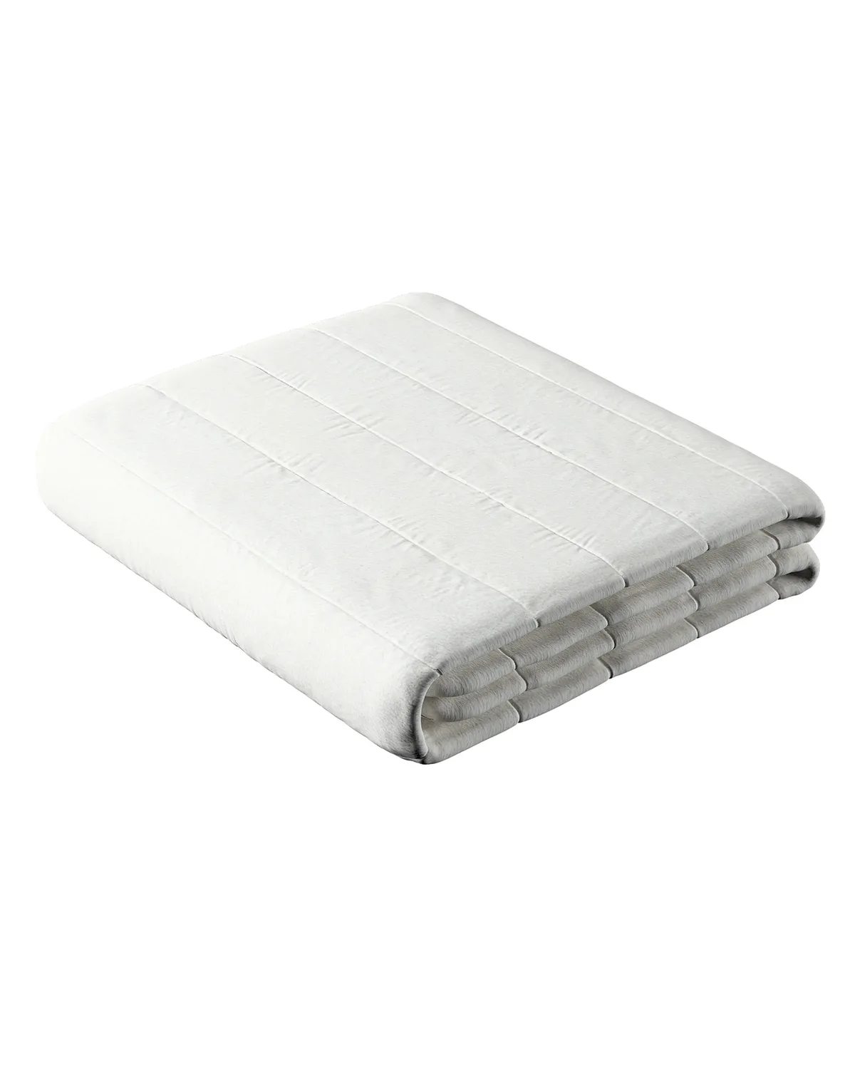Tagesdecke mit Streifen-Steppung Farbe weiß Stoff strukturiert van Dekoria – productfoto