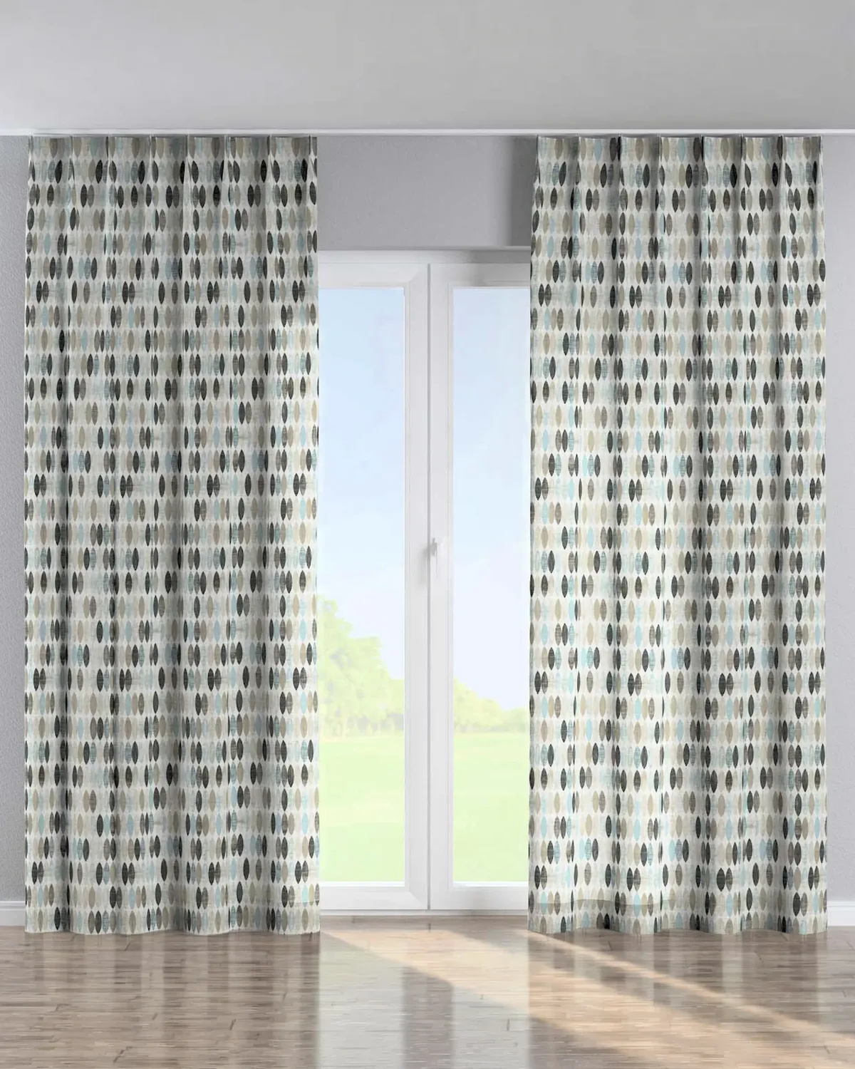 Vorhang mit flämischen 1-er Falten Farbe beige Stoff gemustert de Dekoria – photo du produit