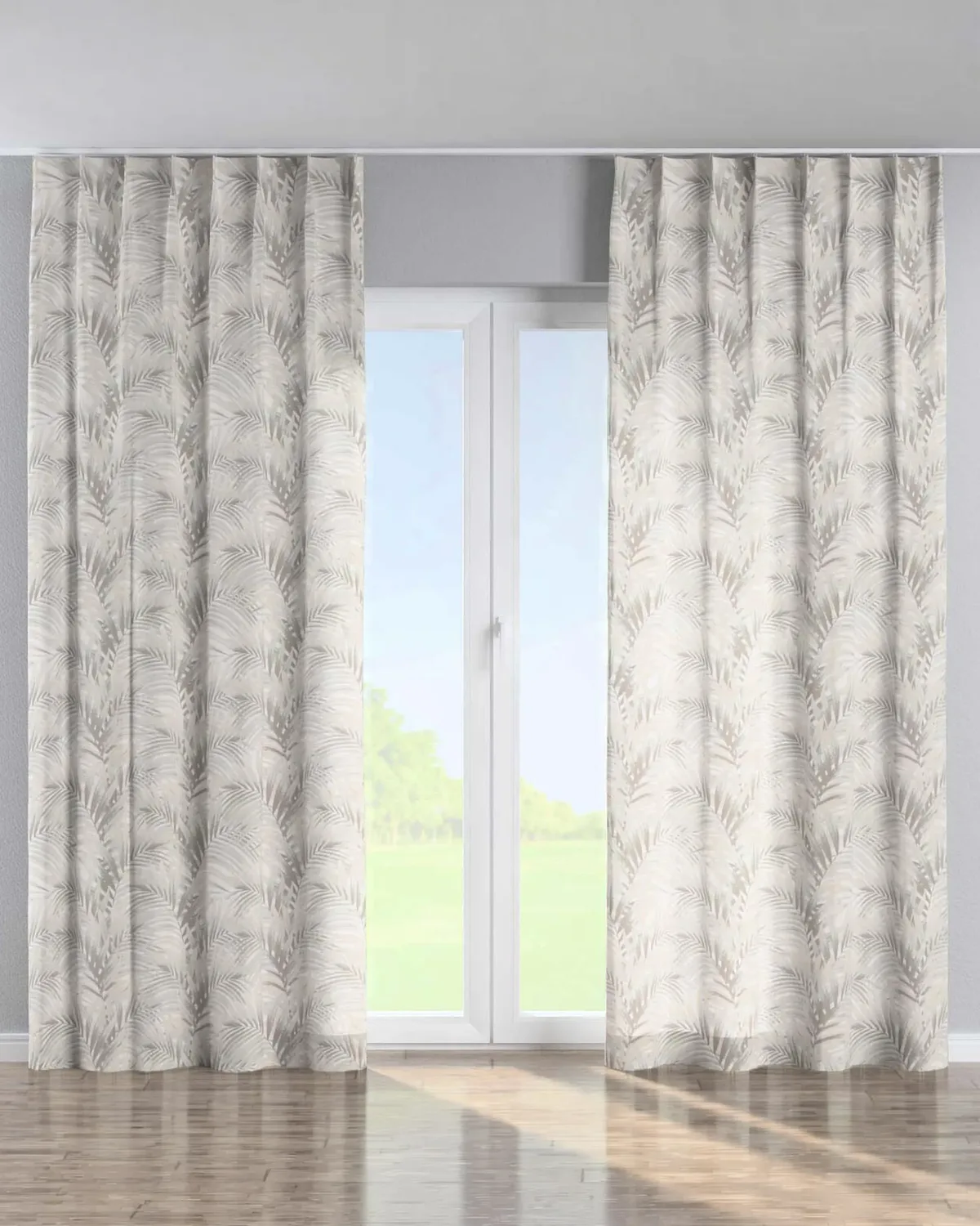 Vorhang mit flämischen 1-er Falten Farbe beige Stoff gemustert van Dekoria – productfoto