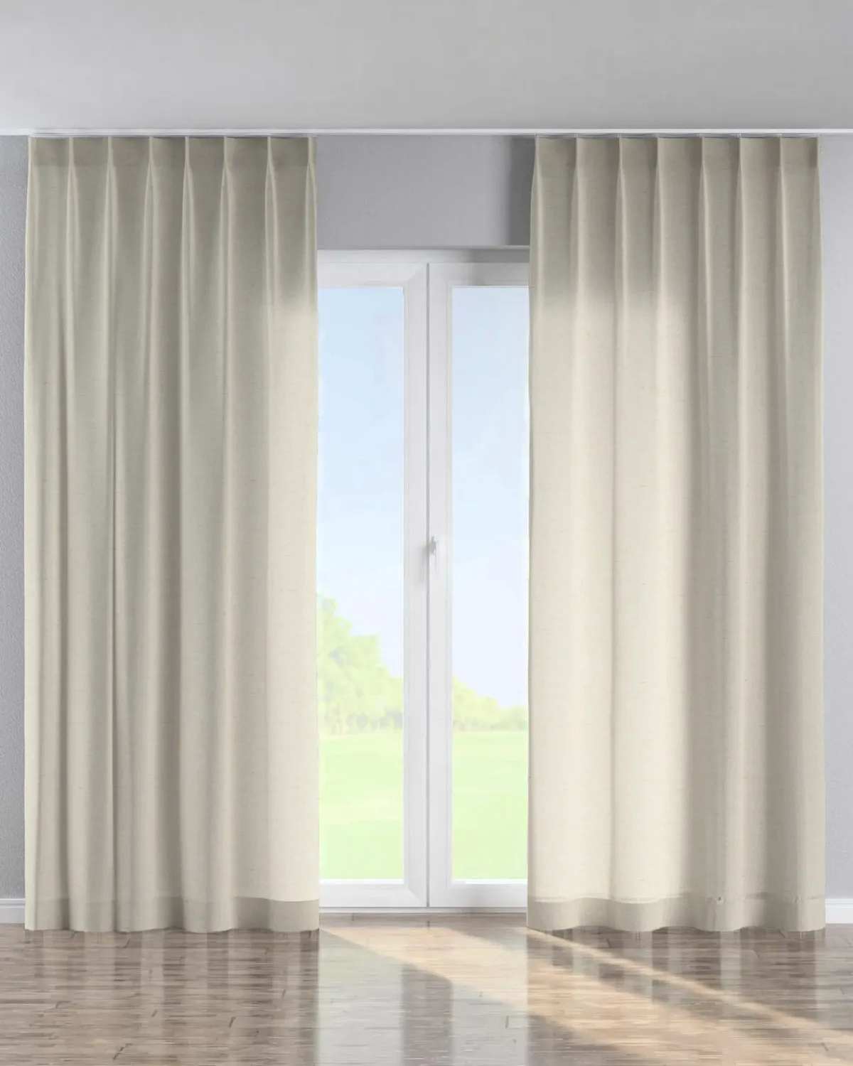 Vorhang mit flämischen 1-er Falten Farbe beige Stoff halbtransparent de Dekoria – photo du produit