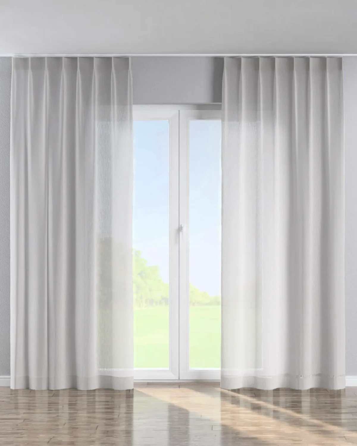 Vorhang mit flämischen 1-er Falten Farbe beige Stoff halbtransparent, strukturiert de Dekoria – photo du produit