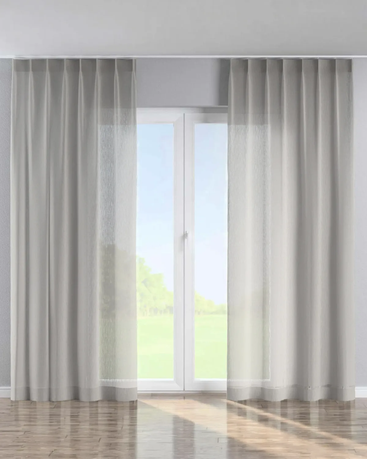 Vorhang mit flämischen 1-er Falten Farbe beige Stoff halbtransparent, strukturiert de Dekoria – photo du produit