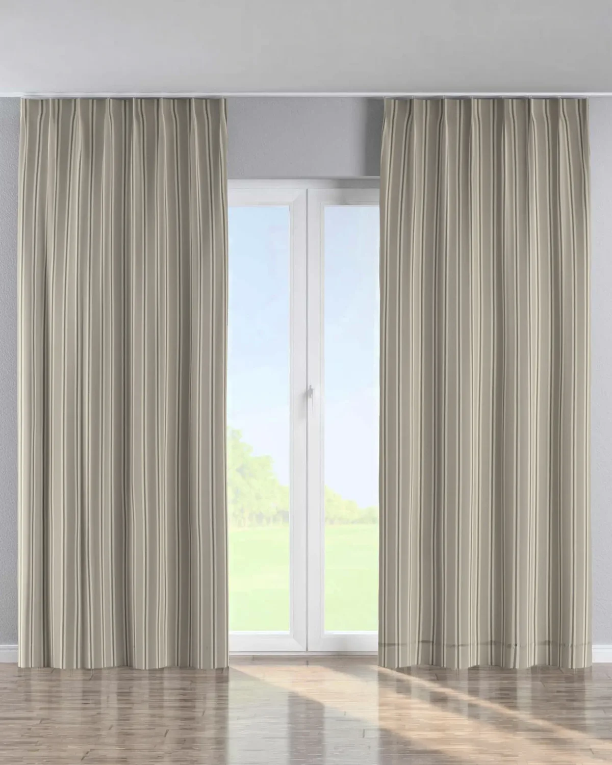 Vorhang mit flämischen 1-er Falten Farbe beige Stoff strukturiert, gemustert de Dekoria – photo du produit