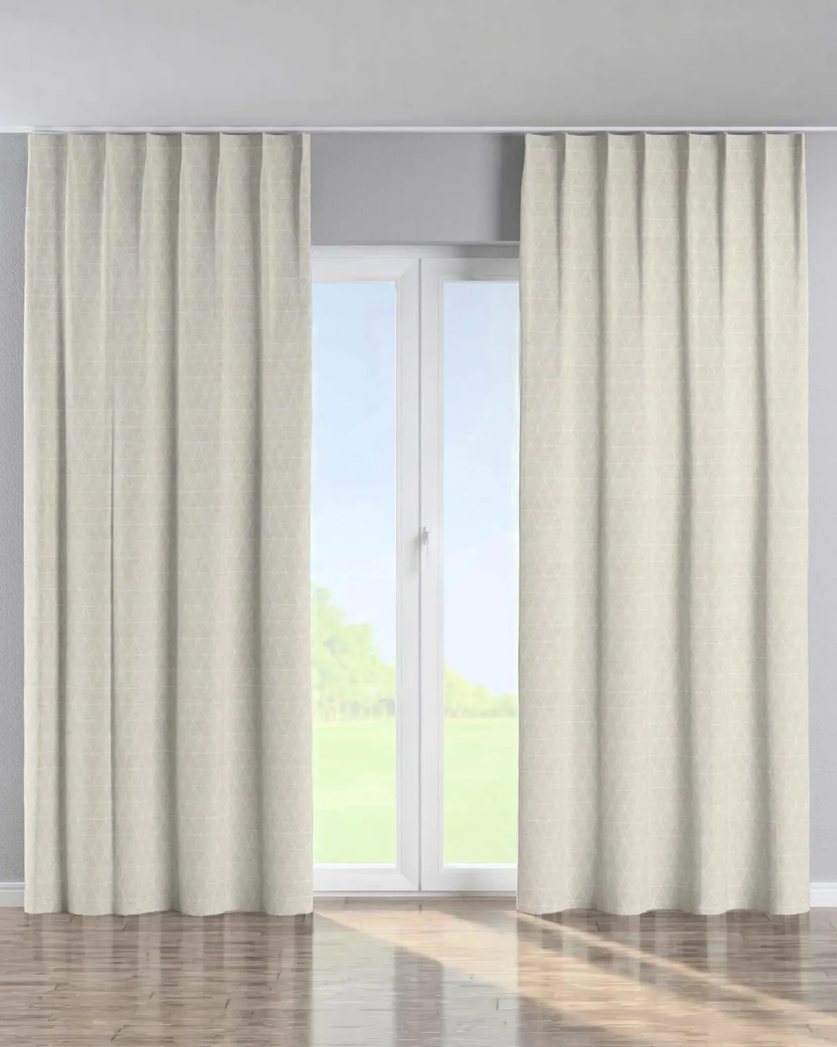 Vorhang mit flämischen 1-er Falten Farbe beige Stoff strukturiert, gemustert de Dekoria – photo du produit