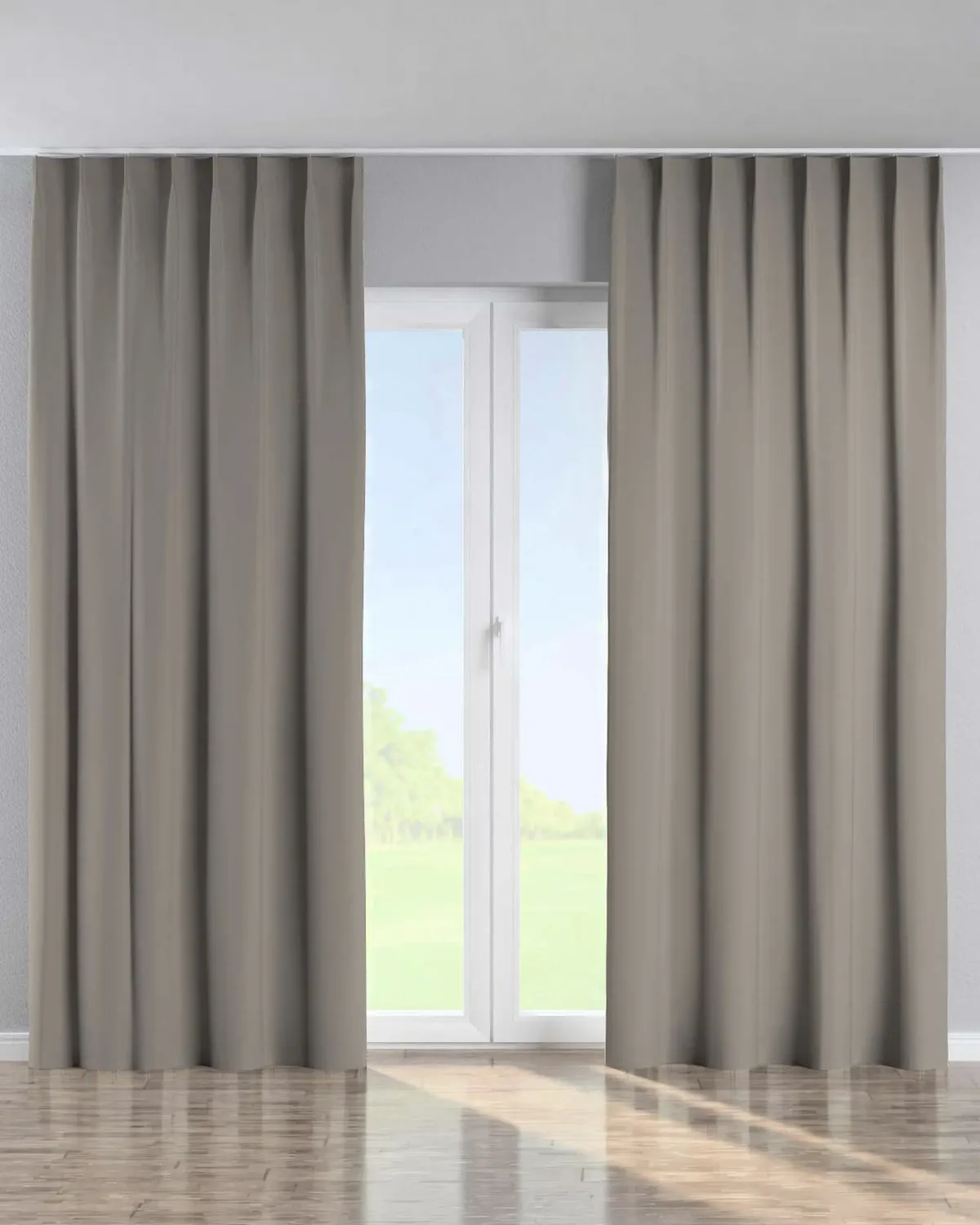 Vorhang mit flämischen 1-er Falten Farbe beige Stoff verdunkelnd de Dekoria – photo du produit