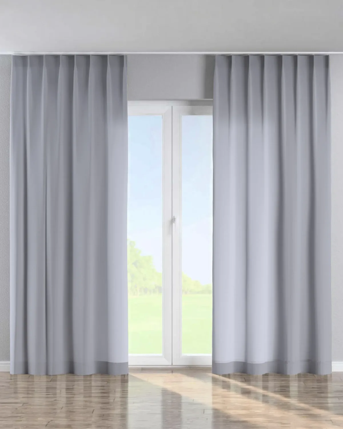 Vorhang mit flämischen 1-er Falten Farbe grau by Dekoria – product photo