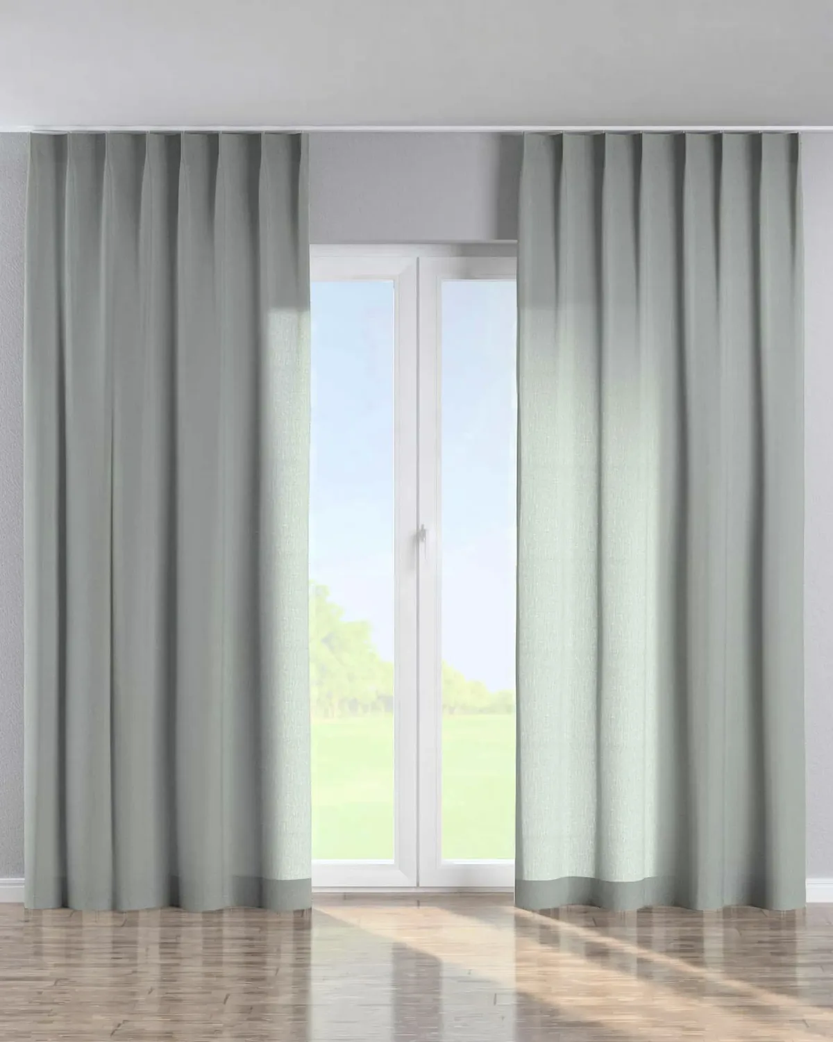 Vorhang mit flämischen 1-er Falten Farbe grau Stoff halbtransparent, strukturiert, aus leinen de Dekoria – photo du produit