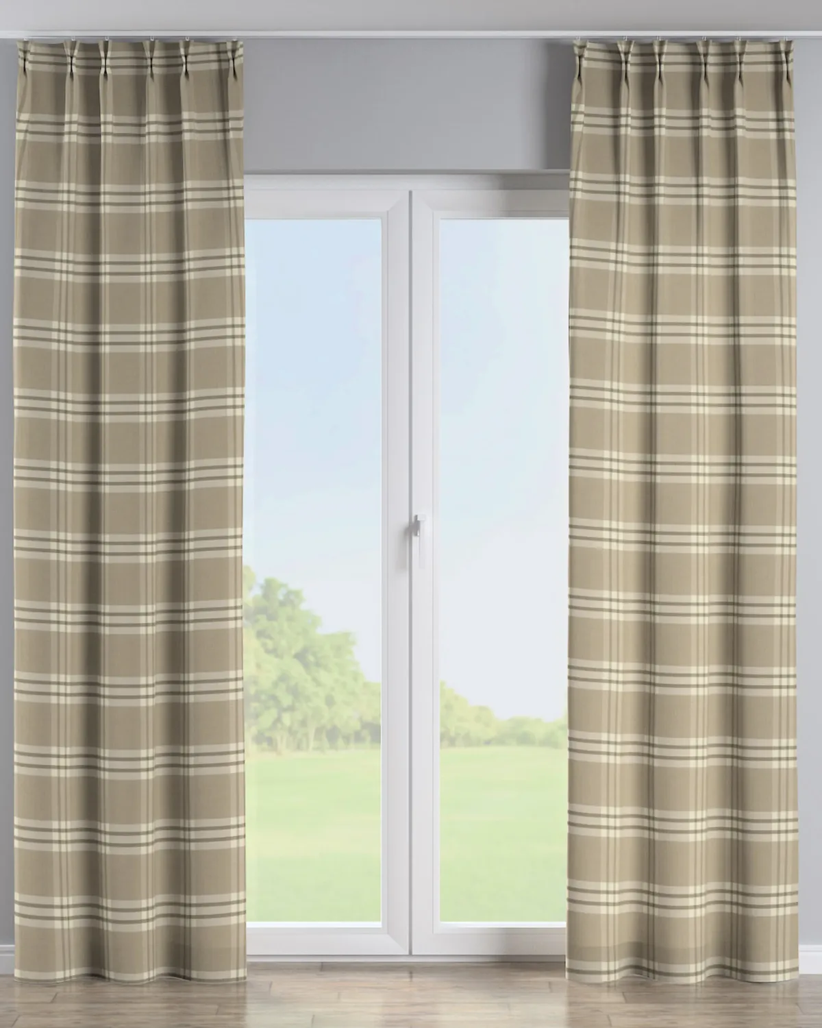 Vorhang mit flämischen 2-er Falten Farbe beige de Dekoria – photo du produit