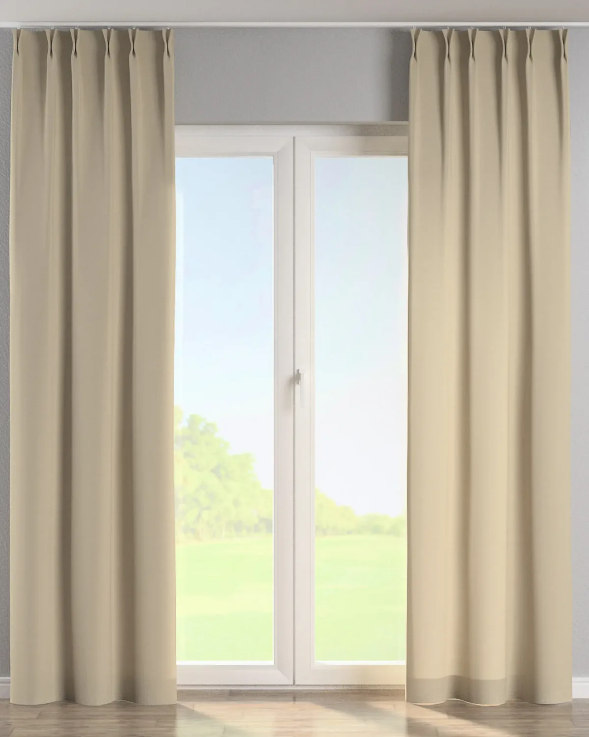 Vorhang mit flämischen 2-er Falten Farbe beige de Dekoria – photo du produit