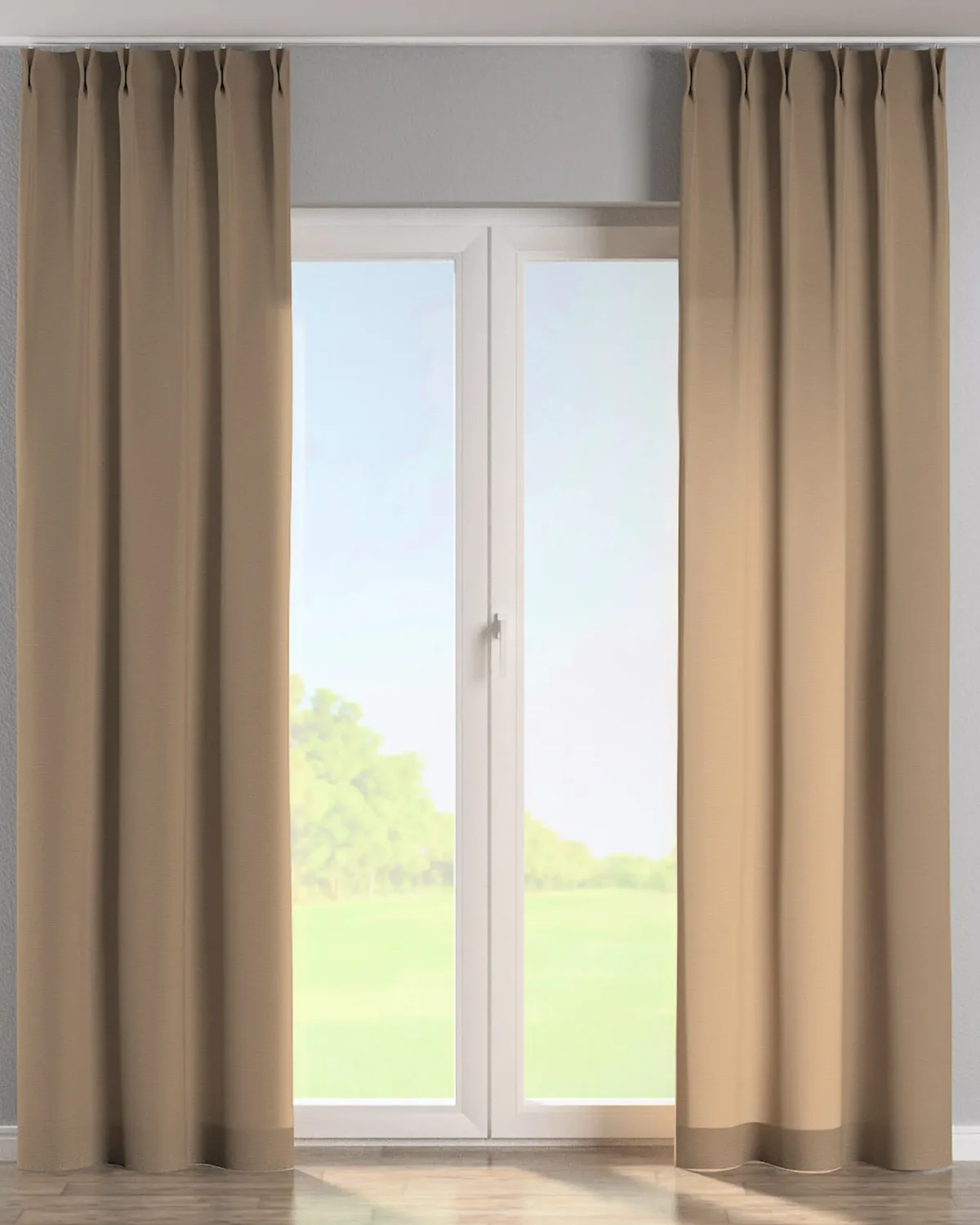Vorhang mit flämischen 2-er Falten Farbe beige de Dekoria – photo du produit