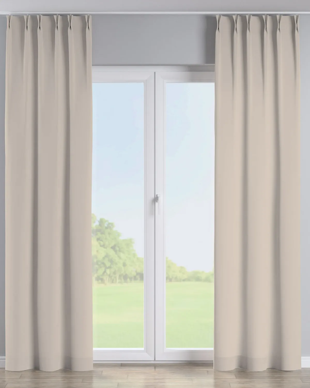 Vorhang mit flämischen 2-er Falten Farbe beige de Dekoria – photo du produit