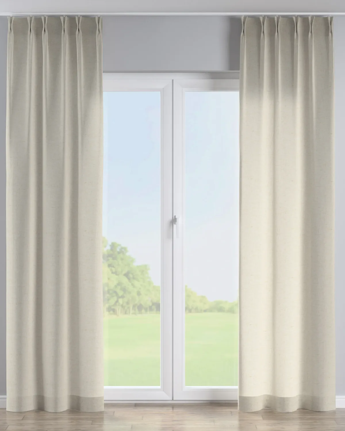 Vorhang mit flämischen 2-er Falten Farbe beige Stoff halbtransparent de Dekoria – photo du produit