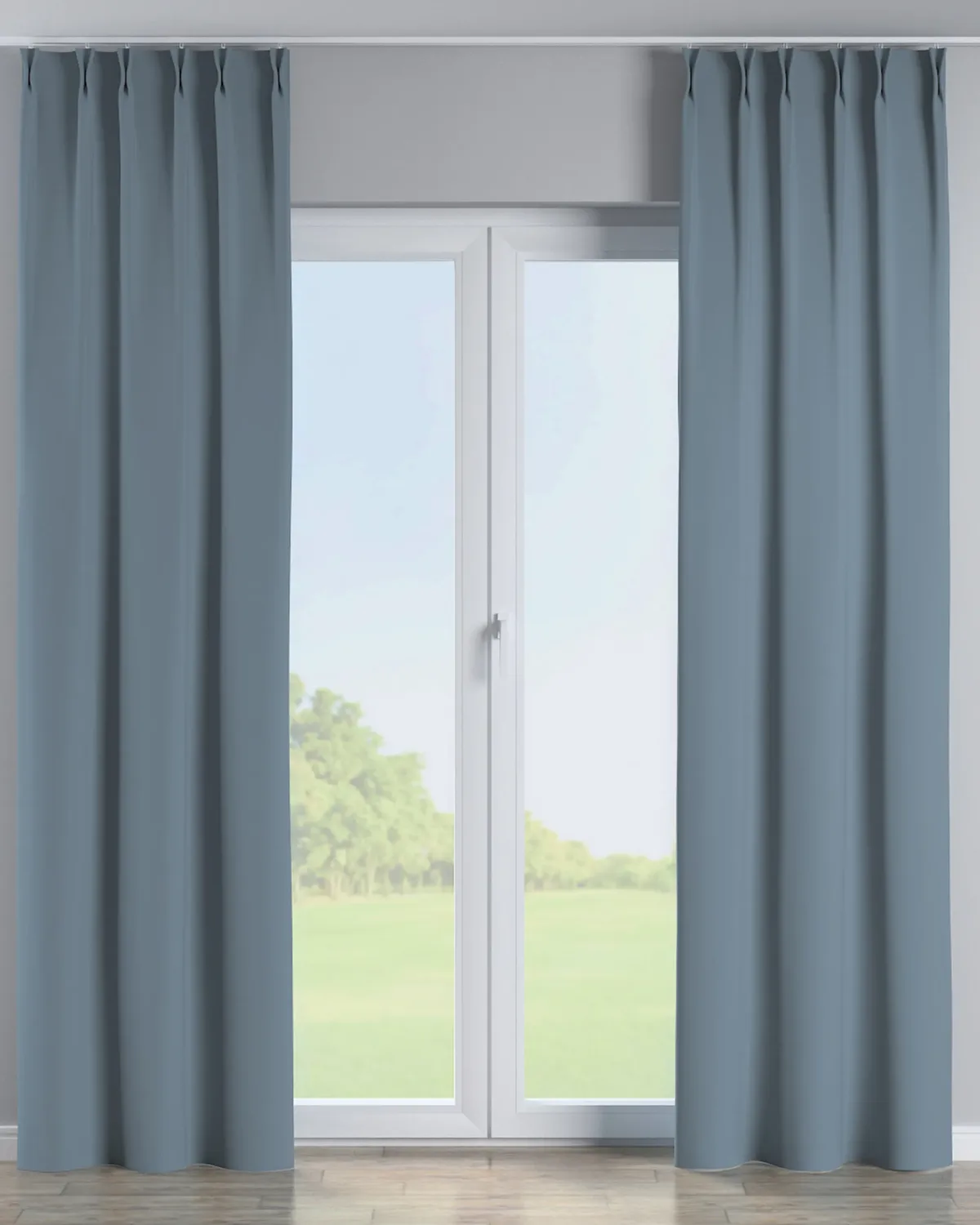Vorhang mit flämischen 2-er Falten Farbe blau Stoff verdunkelnd de Dekoria – photo du produit