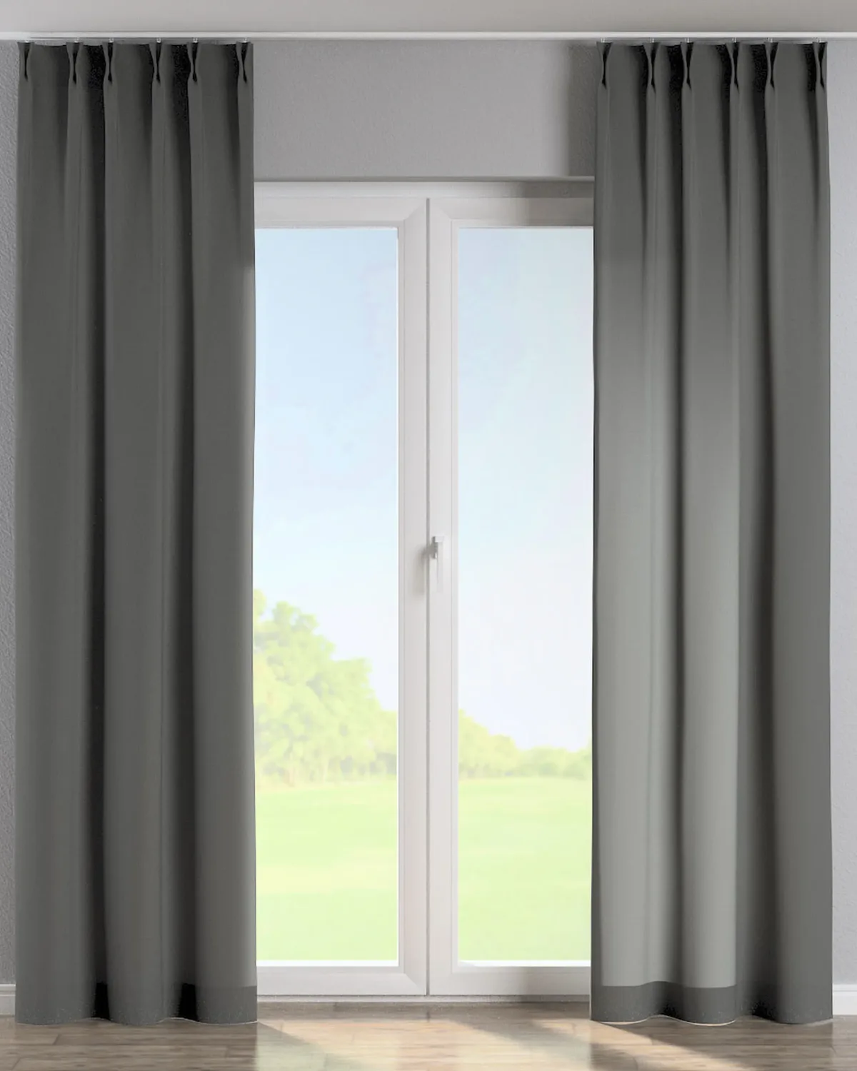 Vorhang mit flämischen 2-er Falten Farbe grau de Dekoria – photo du produit