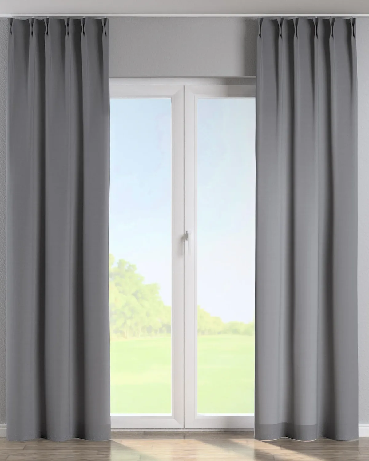 Vorhang mit flämischen 2-er Falten Farbe grau de Dekoria – photo du produit