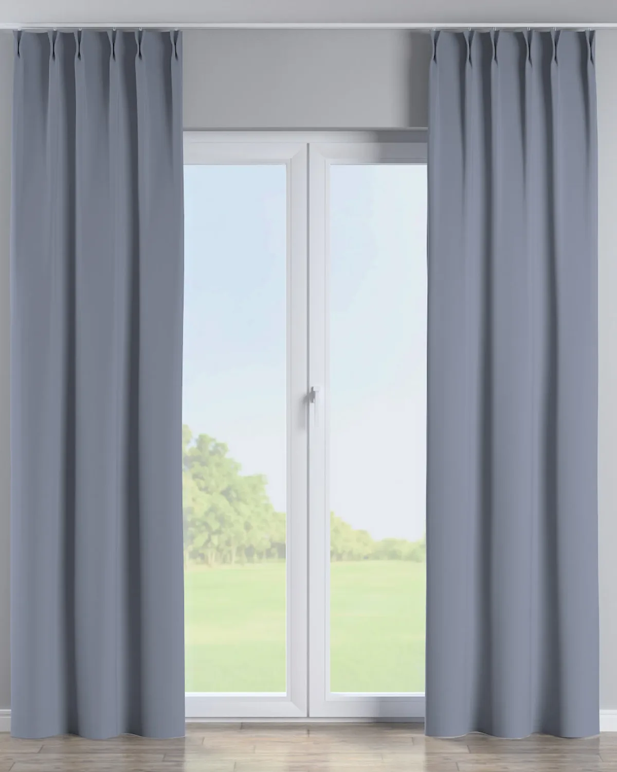 Vorhang mit flämischen 2-er Falten Farbe grau Stoff verdunkelnd de Dekoria – photo du produit
