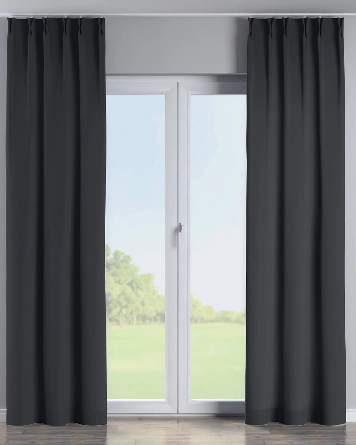 Vorhang mit flämischen 2-er Falten Farbe schwarz de Dekoria – photo du produit