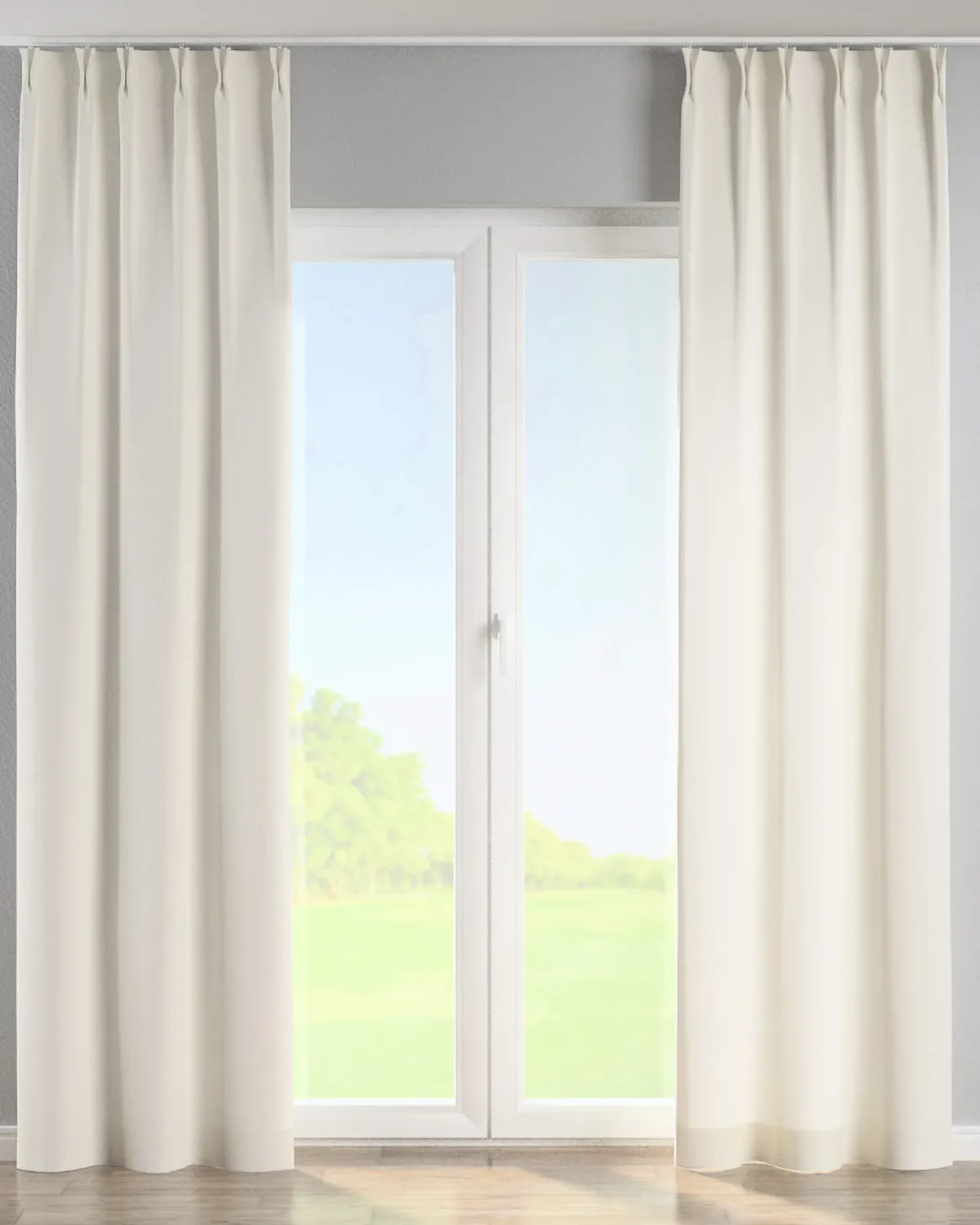 Vorhang mit flämischen 2-er Falten Farbe weiß van Dekoria – productfoto