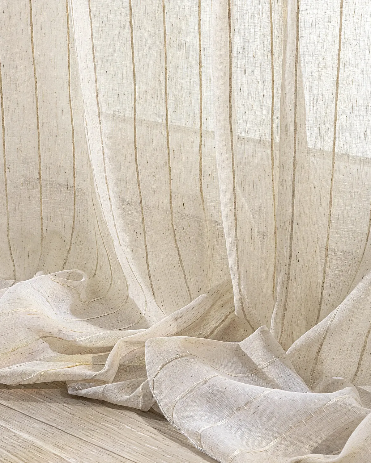 Vorhang mit Kräuselband Farbe beige Stoff halbtransparent, strukturiert, gemustert de Dekoria – photo du produit