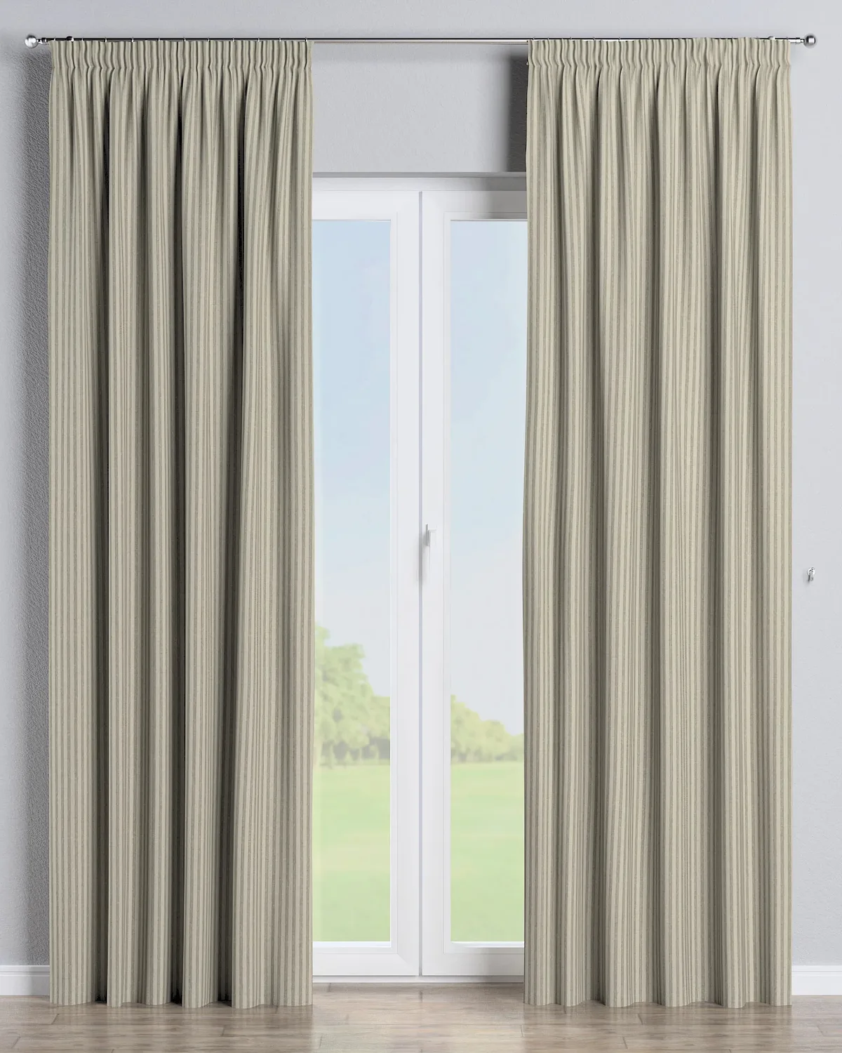 Vorhang mit Kräuselband Farbe beige Stoff outdoor, strukturiert, gemustert de Dekoria – photo du produit