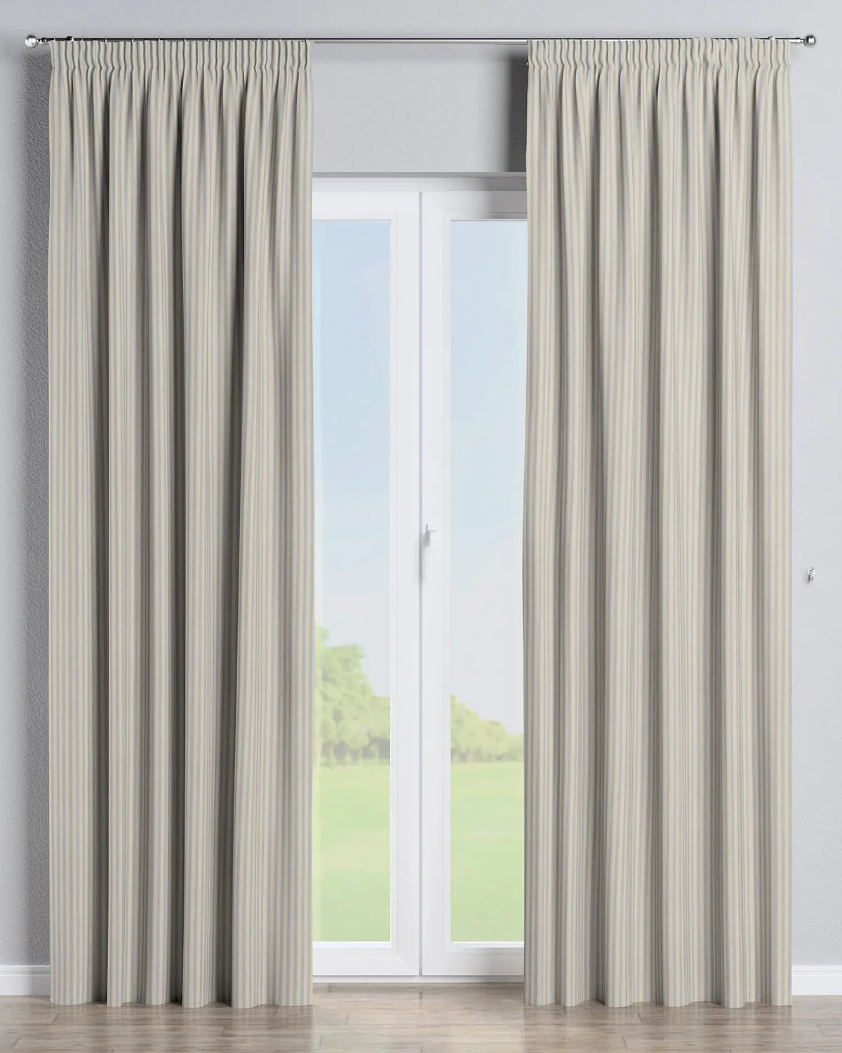 Vorhang mit Kräuselband Farbe beige Stoff outdoor, strukturiert, gemustert de Dekoria – photo du produit