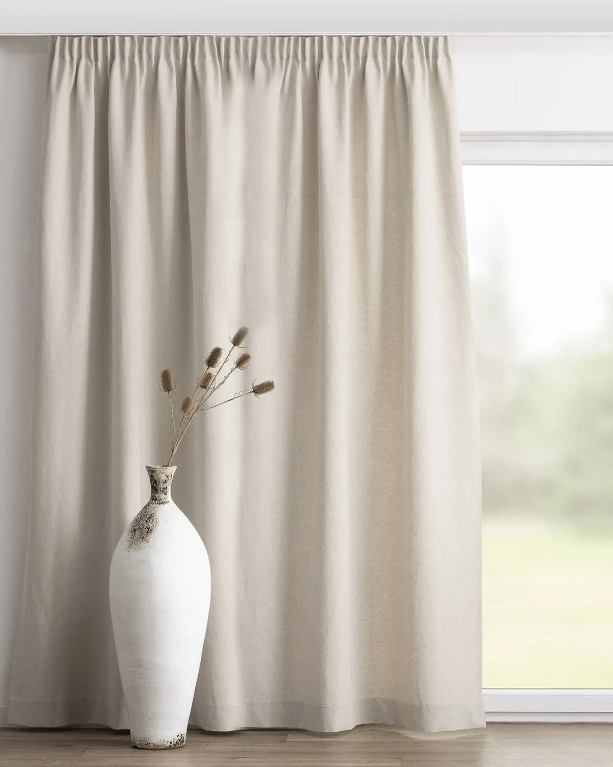 Vorhang mit Kräuselband Farbe beige Stoff strukturiert de Dekoria – photo du produit